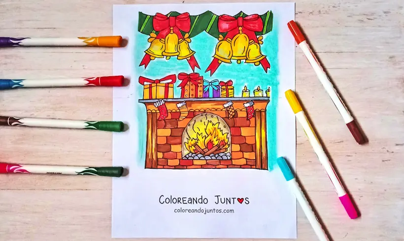 Dibujo de adornos de Navidad coloreados por Coloreando Juntos