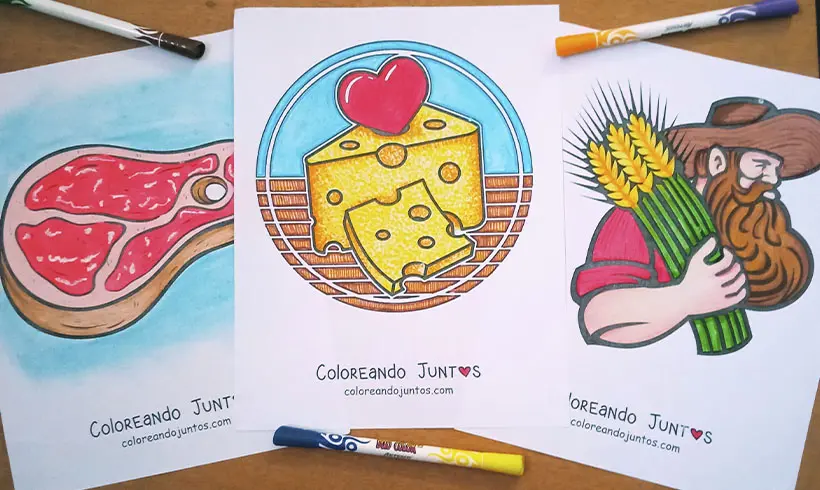 Dibujos de alimentos coloreados por Coloreando Juntos