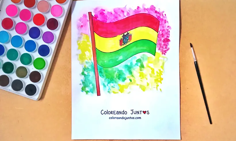 Dibujo de bandera de Bolivia coloreada por Coloreando Juntos