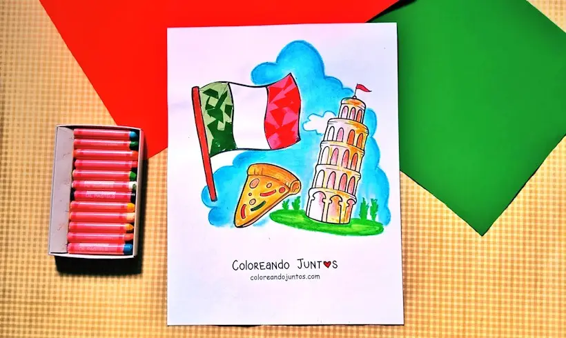 Dibujo de bandera de Italia coloreada por Coloreando Juntos