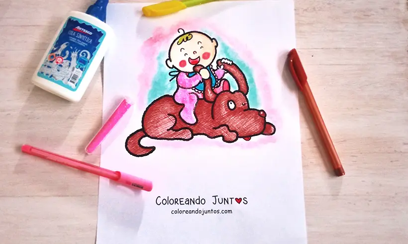 Dibujo de bebé coloreado por Coloreando Juntos
