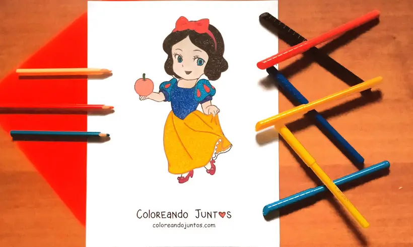 Dibujo de Blancanieves coloreada por Coloreando Juntos