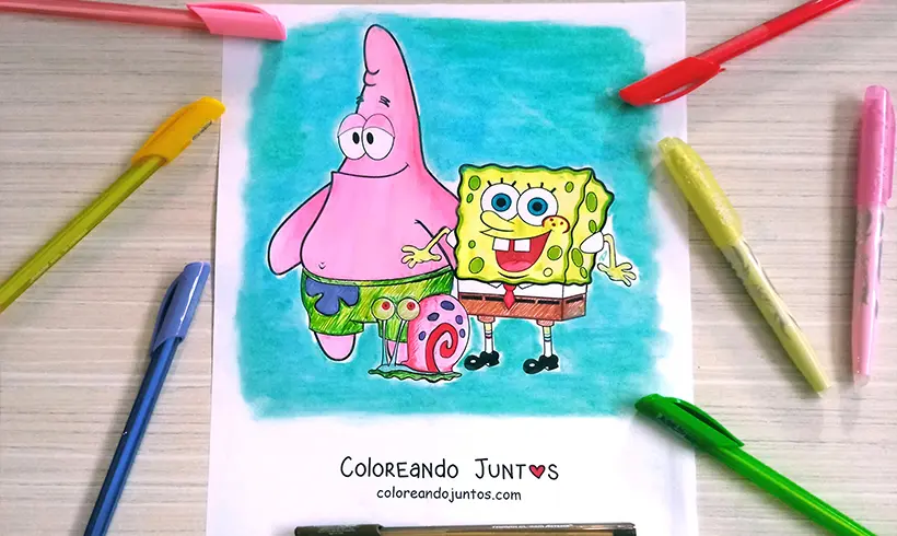 Dibujo de Bob Esponja coloreado por Coloreando Juntos