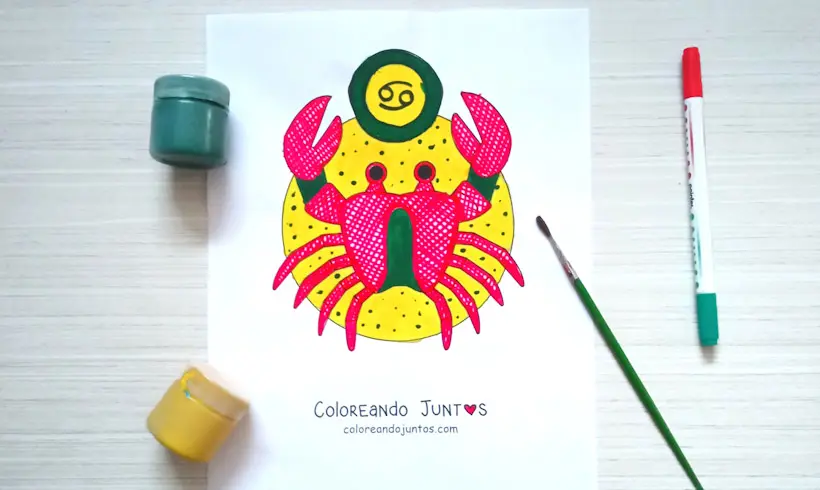 Dibujo del signo Cancer coloreado por Coloreando Juntos