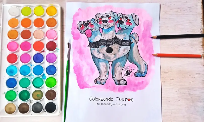 Dibujo de Cerbero coloreado por Coloreando Juntos