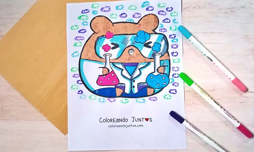 Dibujo de ciencia kawaii coloreada por Coloreando Juntos