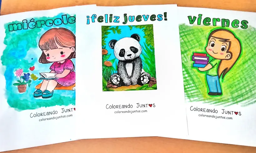 Dibujos de días de la semana coloreados por Coloreando Juntos