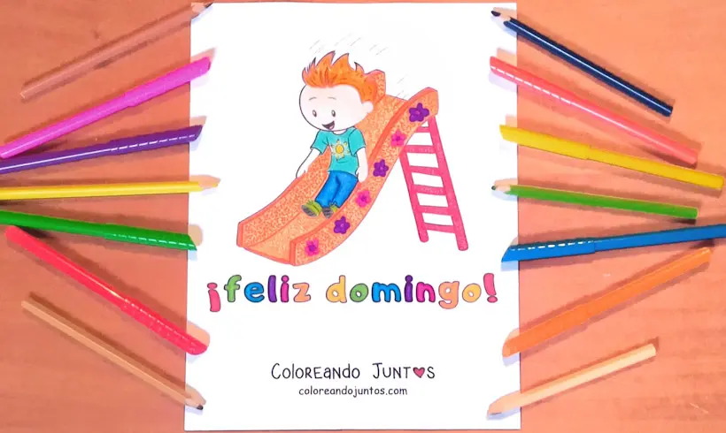 Dibujo del día domingo coloreado por Coloreando Juntos