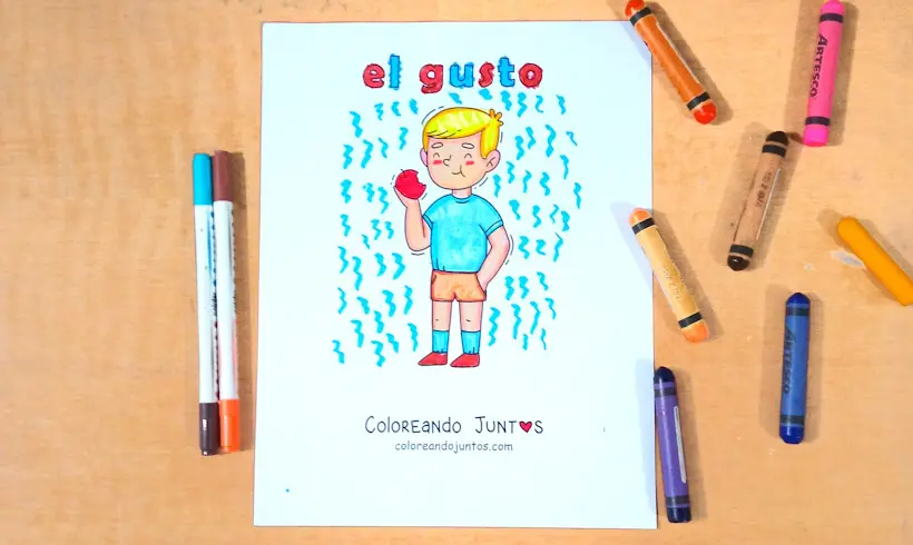 Dibujo del sentido del gusto coloreado por Coloreando Juntos