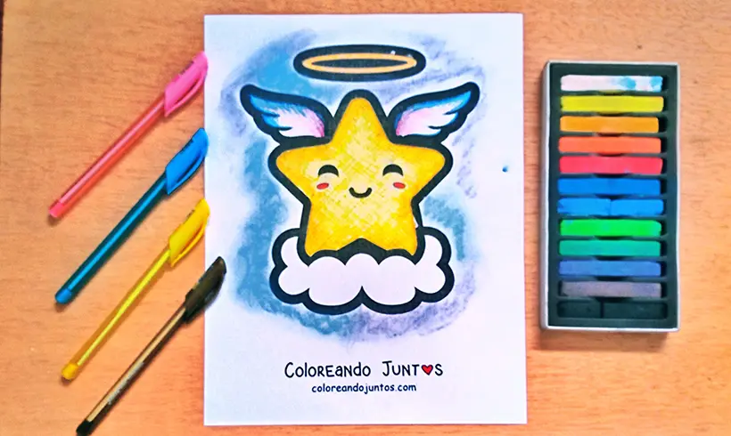 Dibujo de estrella coloreada por Coloreando Juntos