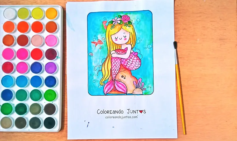 Dibujo de fantasía kawaii coloreada por Coloreando Juntos