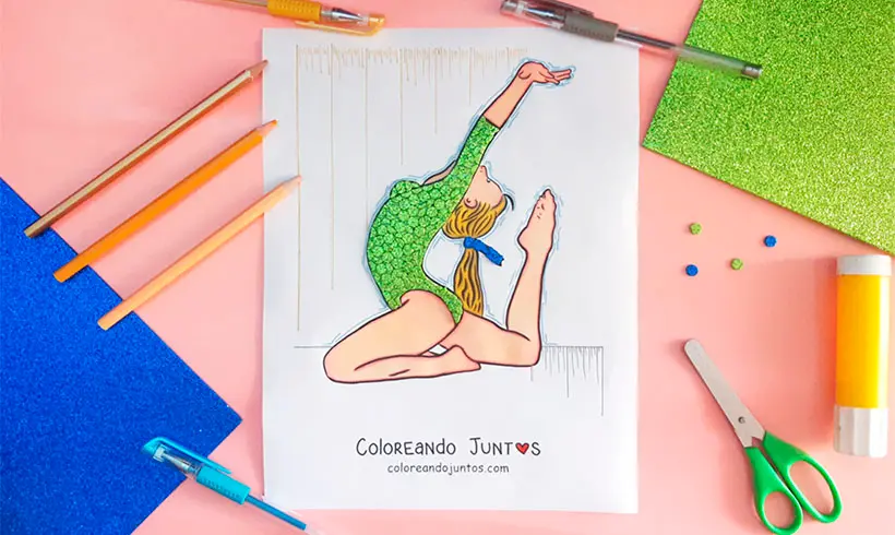 Dibujo de gimnasia coloreado por Coloreando Juntos