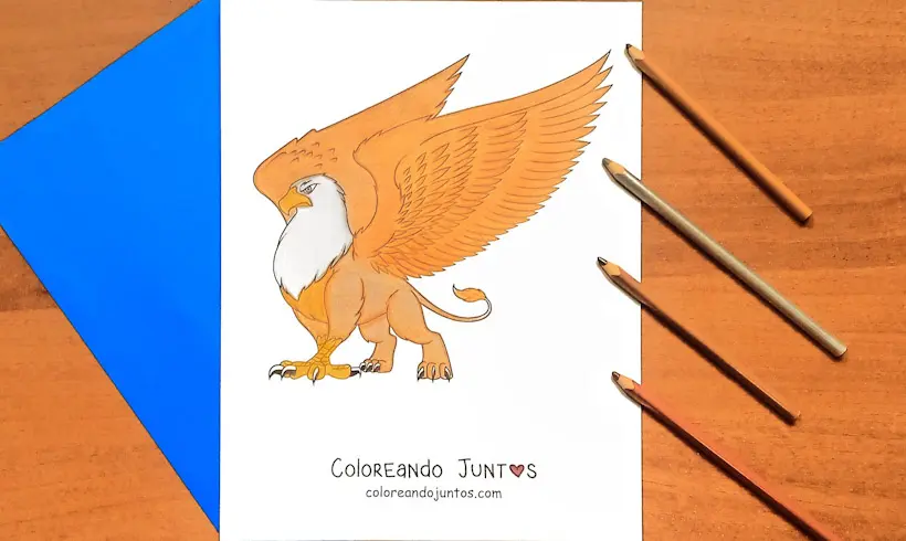 Dibujo de un Grifo coloreado por Coloreando Juntos