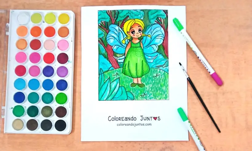 Dibujo de hada coloreada por Coloreando Juntos