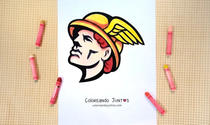 Dibujo del dios Hermes coloreado por Coloreando Juntos