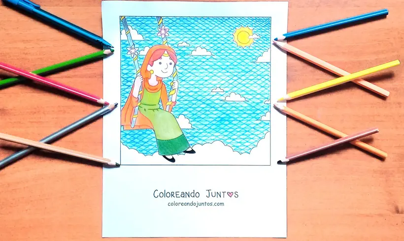 Dibujo de la India coloreada por Coloreando Juntos