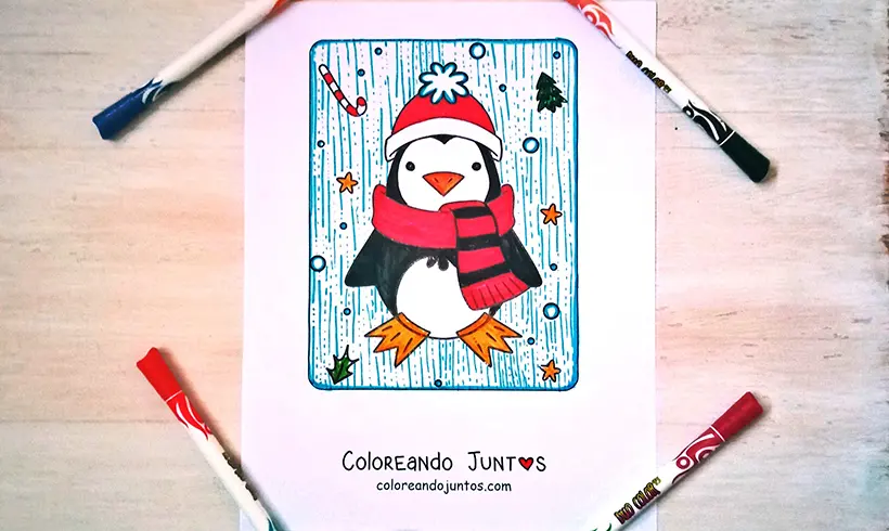 Dibujo de invierno coloreado por Coloreando Juntos