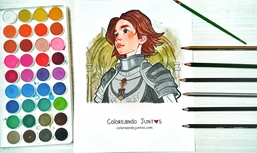 Dibujo de Juana de Arco coloreado por Coloreando Juntos