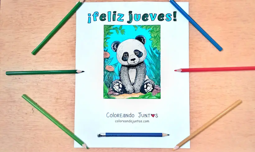 Dibujo del día jueves coloreado por Coloreando Juntos