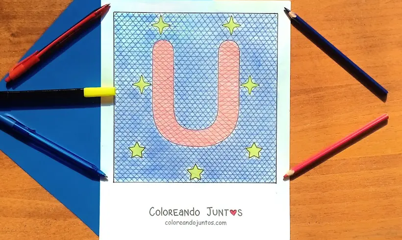 Dibujo de la letra U coloreada por Coloreando Juntos