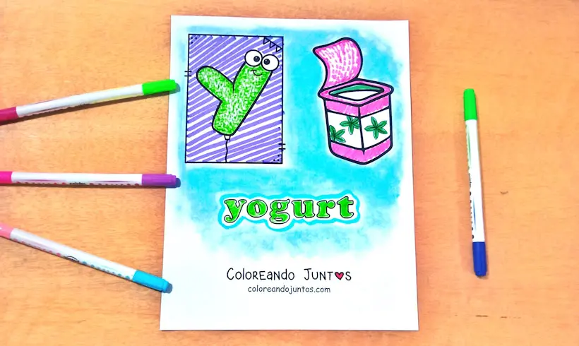 Dibujo de la letra Y coloreada por Coloreando Juntos