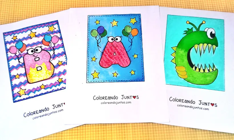 Dibujos de letras coloreadas por Coloreando Juntos