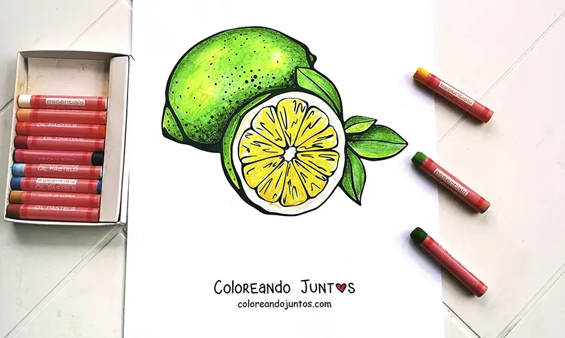Dibujo de limón coloreado por Coloreando Juntos