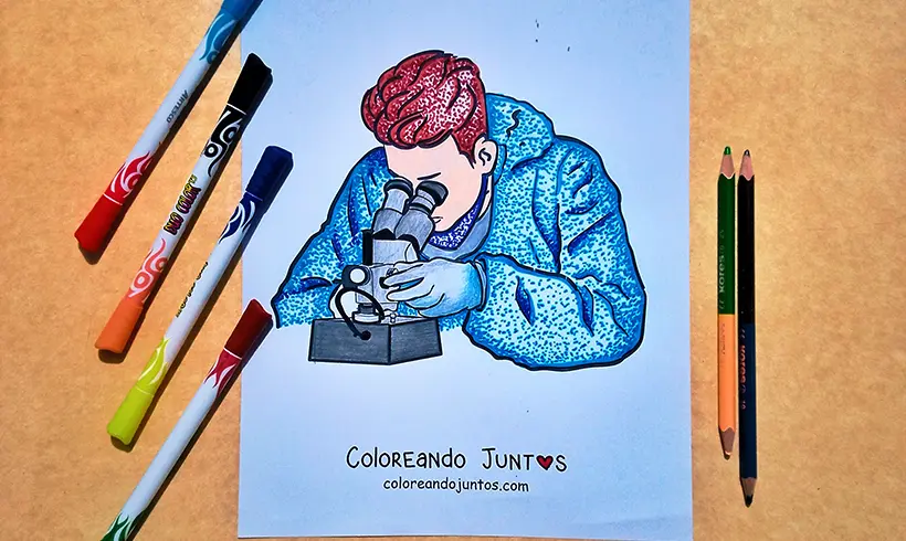 Dibujo de microscopio coloreado por Coloreando Juntos