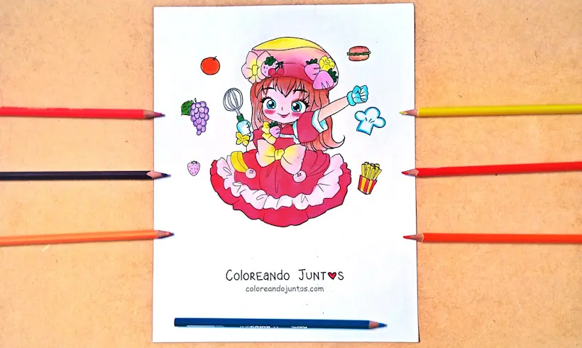 Dibujo de moda kawaii coloreada por Coloreando Juntos