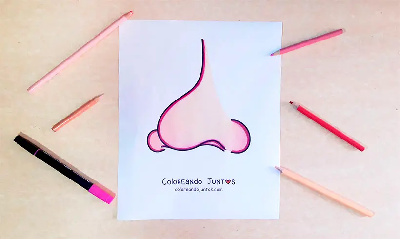 Dibujo de nariz coloreada por Coloreando Juntos