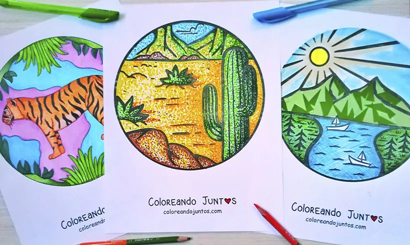 Dibujos de la naturaleza coloreados por Coloreando Juntos