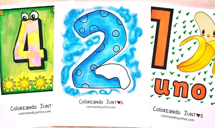 Dibujos de números coloreados por Coloreando Juntos
