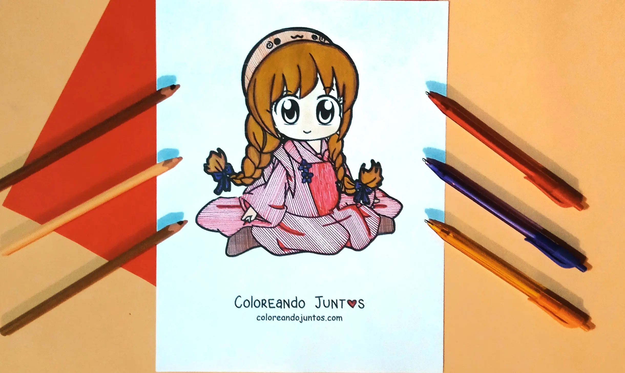 Dibujo de persona kawaii coloreada por Coloreando Juntos