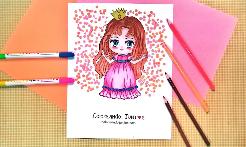 Dibujo de princesa coloreada por Coloreando Juntos