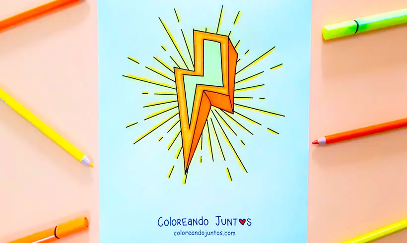 Dibujo de rayo coloreado por Coloreando Juntos