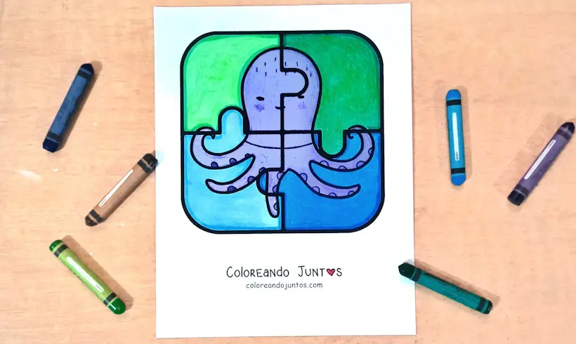 Dibujo de un rompecabezas coloreado por Coloreando Juntos