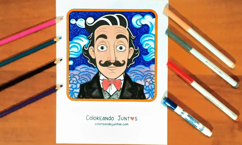 Dibujo de Salvador Dalí coloreado por Coloreando Juntos