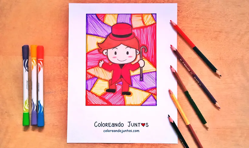 Dibujo de teatro coloreado por Coloreando Juntos