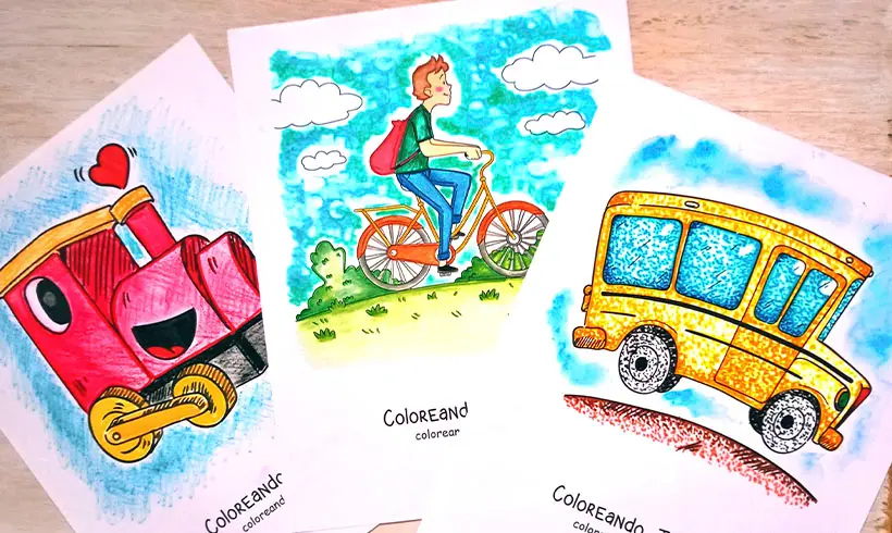 Dibujos de vehículos coloreados por Coloreando Juntos