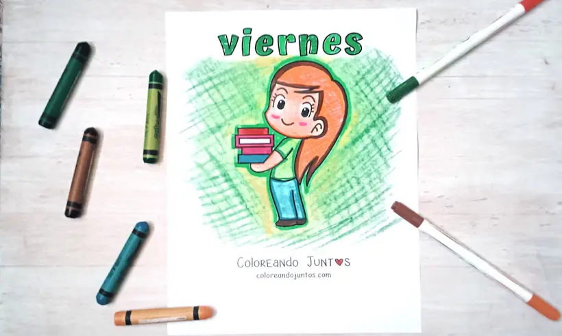 Dibujo del día viernes coloreado por Coloreando Juntos