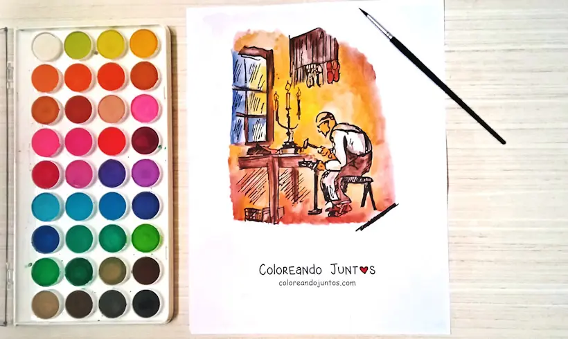 Dibujo de zapatero coloreado por Coloreando Juntos