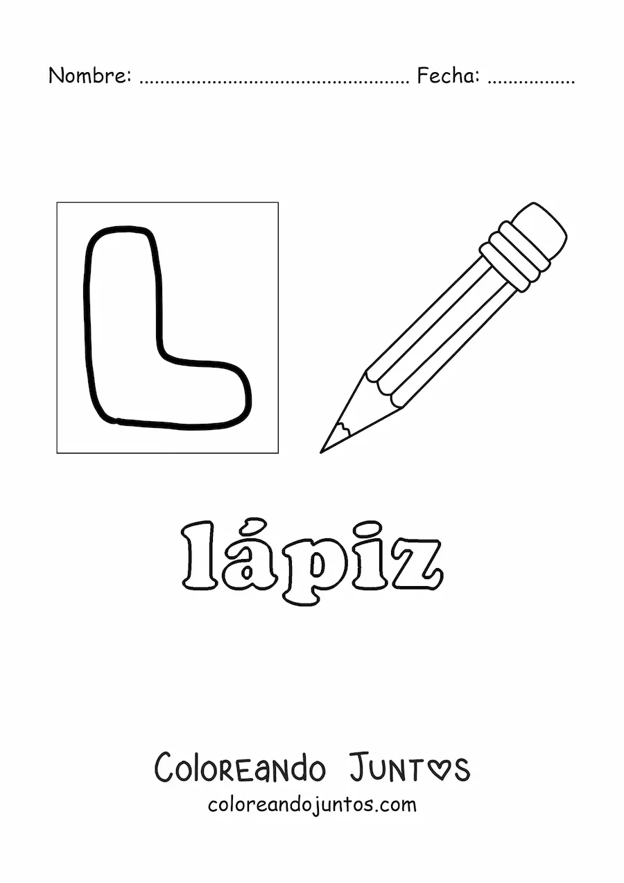 Imagen para colorear de l de lápiz