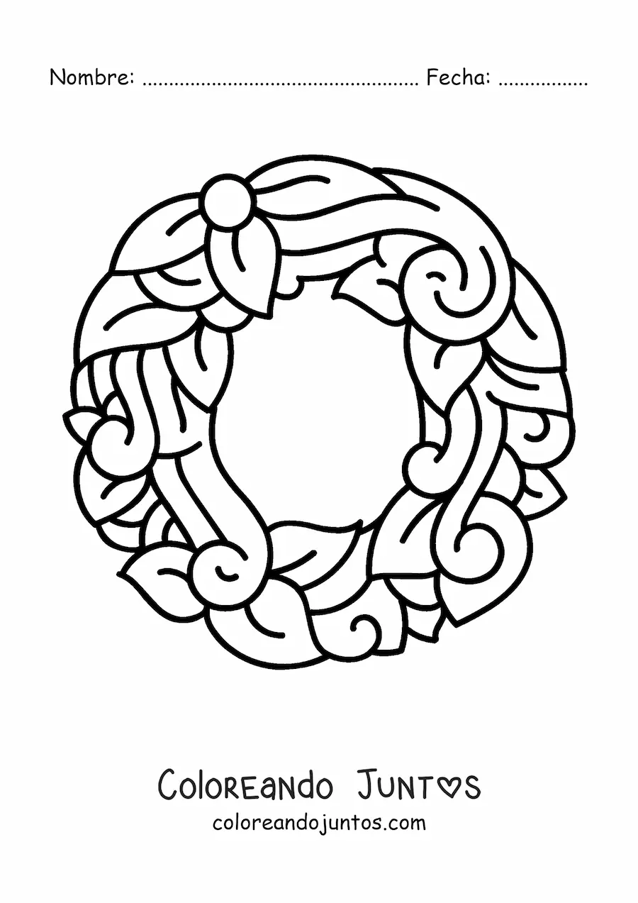Imagen para colorear de letra o mayúscula decorada