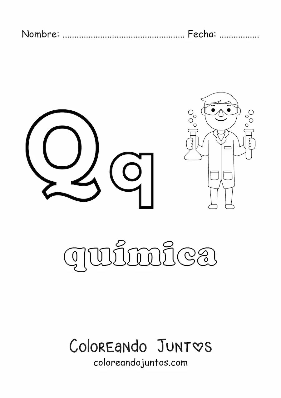 Imagen para colorear de q de querubín