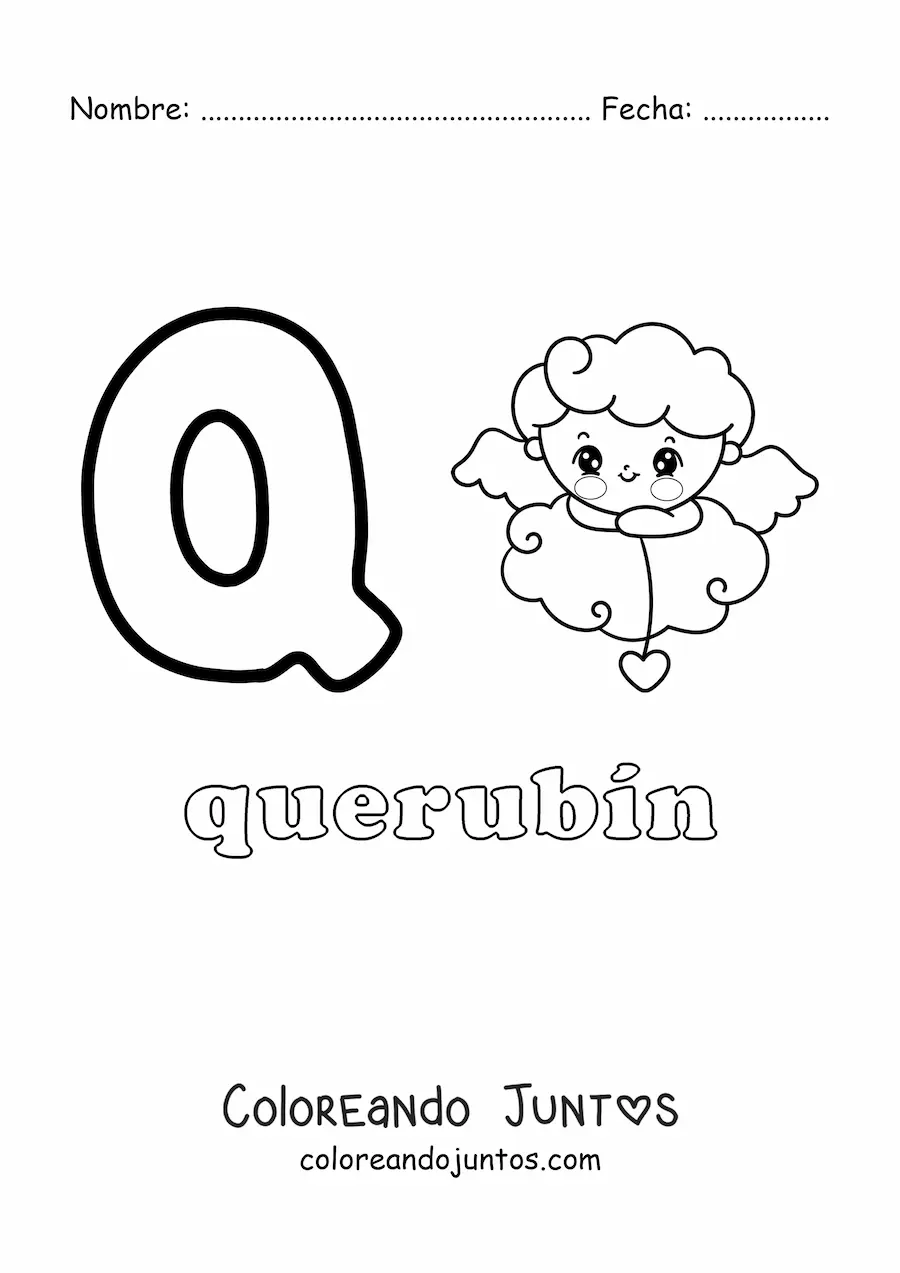 Imagen para colorear de q de química