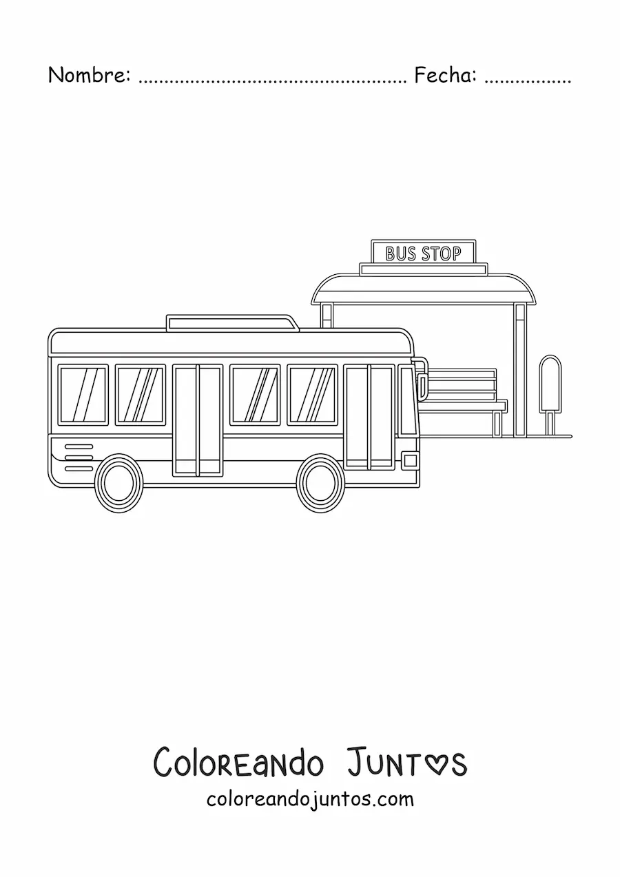 Imagen para colorear de un parada de autobús