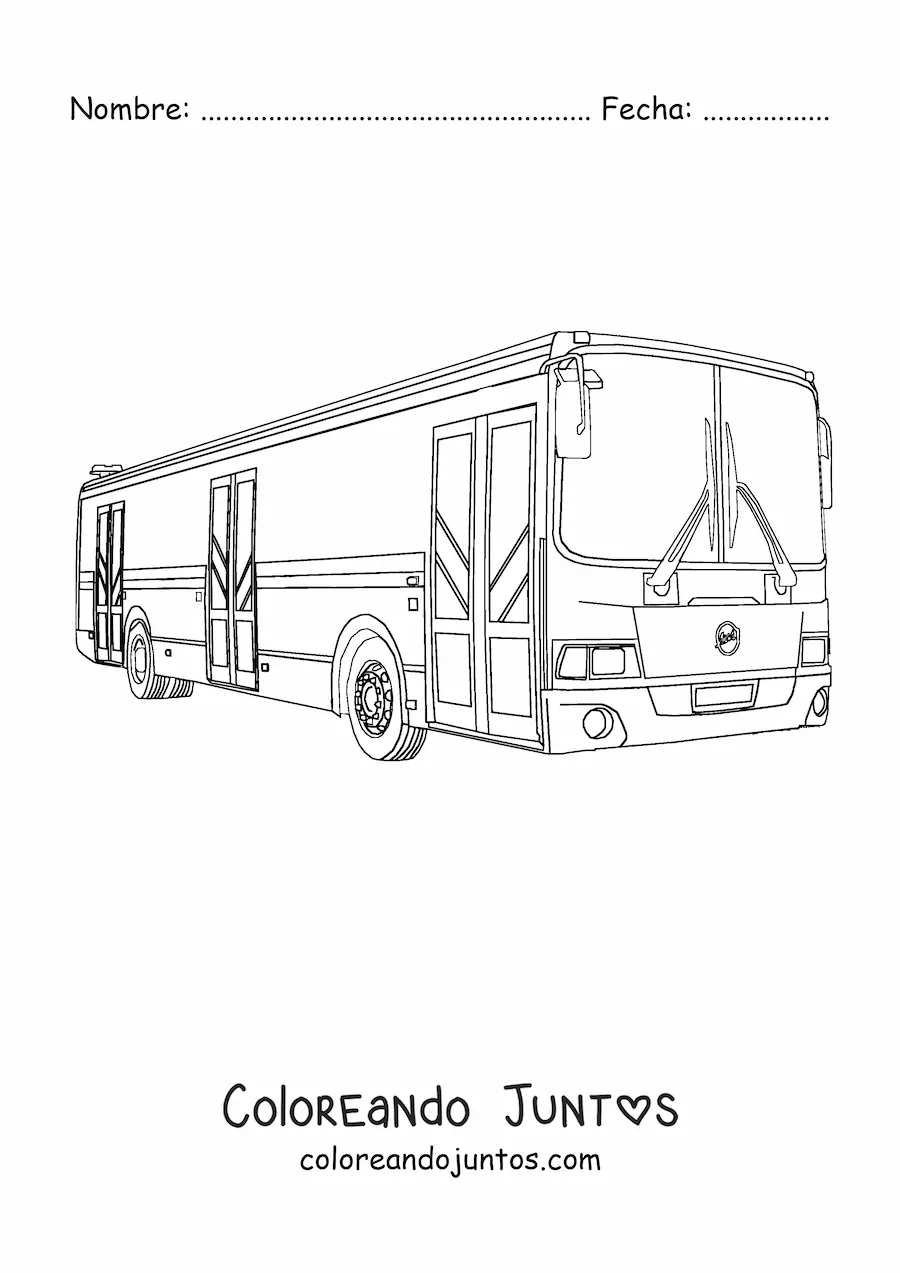 Imagen para colorear de un autobús de pasajeros