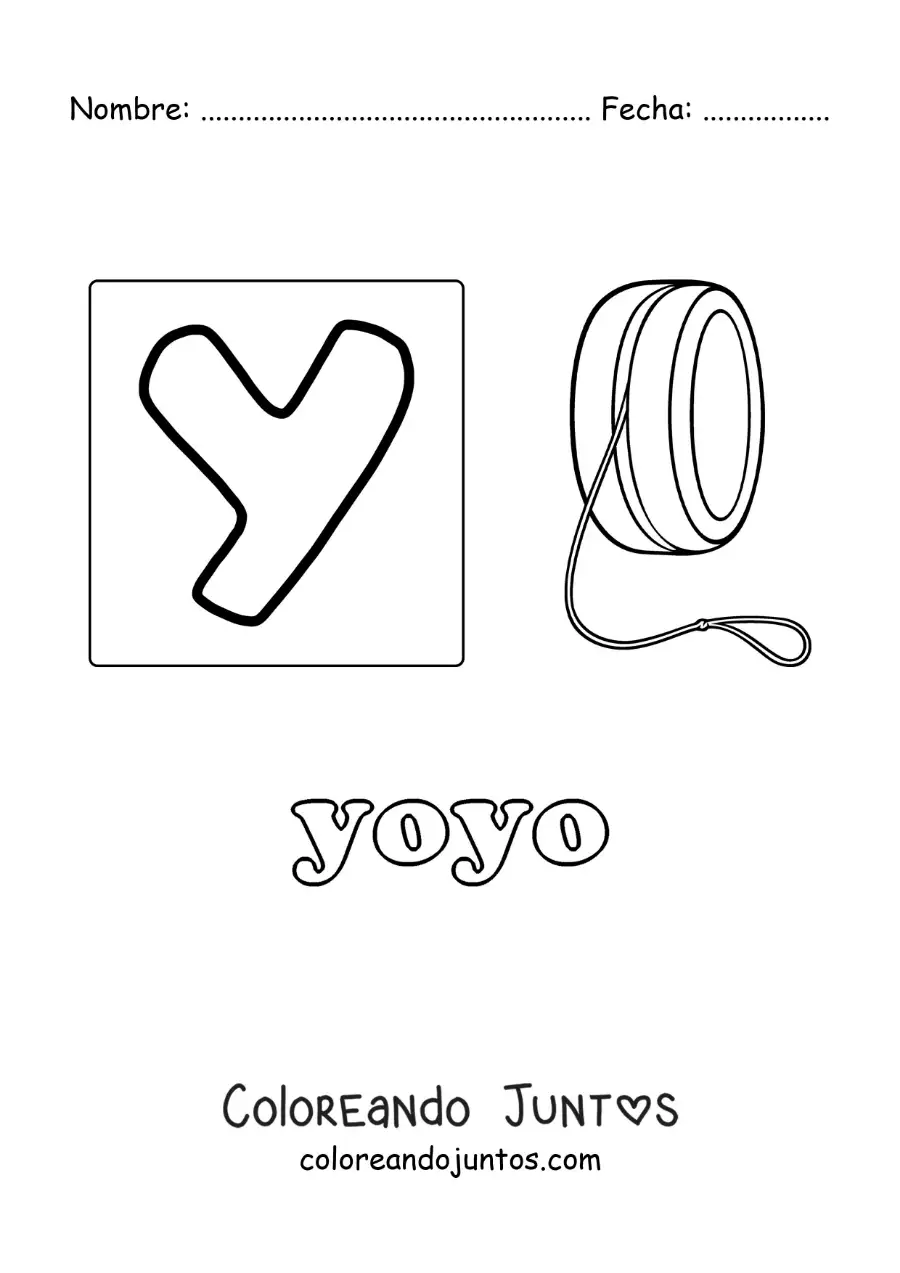 Imagen para colorear de y de yoyo
