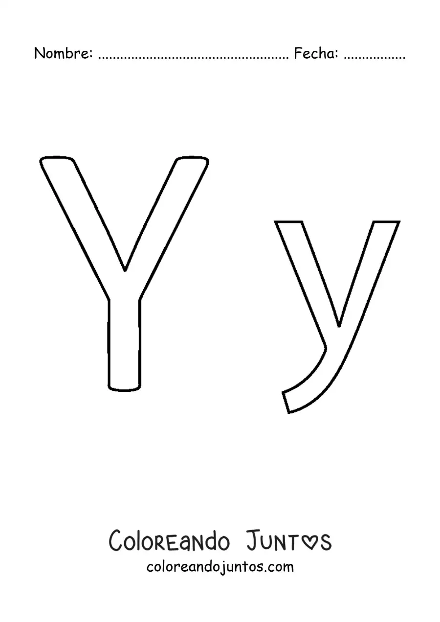 Imagen para colorear de letra y mayúscula y minúscula fácil