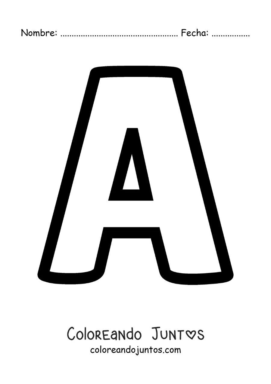 Imagen para colorear de la letra a mayúscula